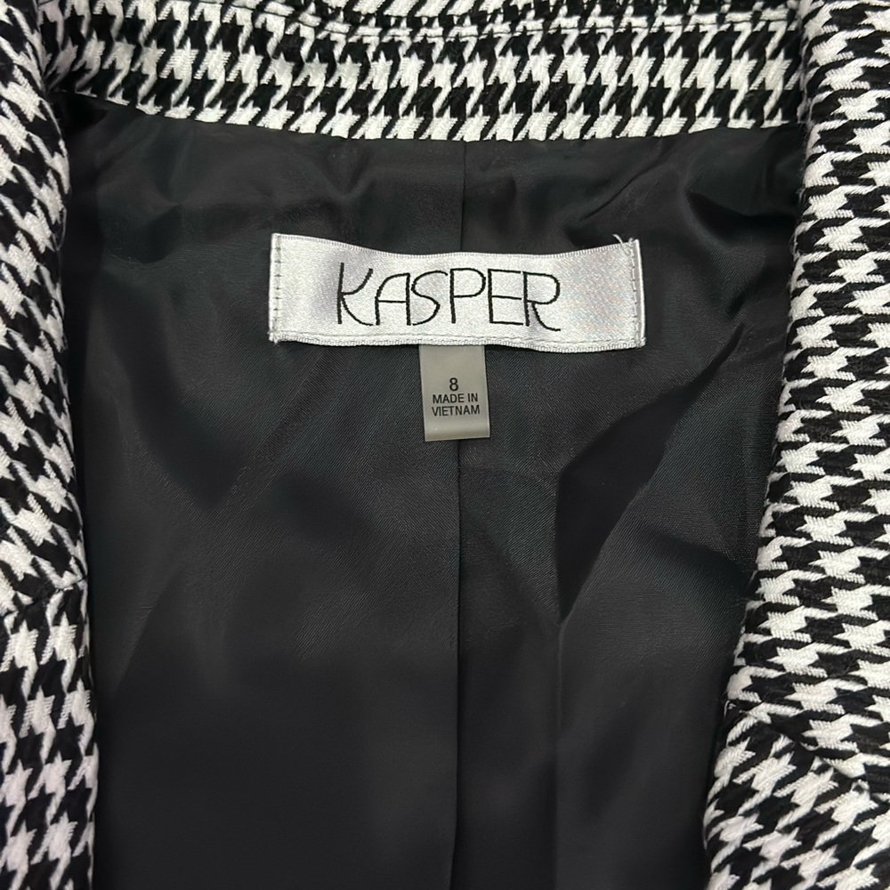 Kasper Monochrome Houndstooth Blazer